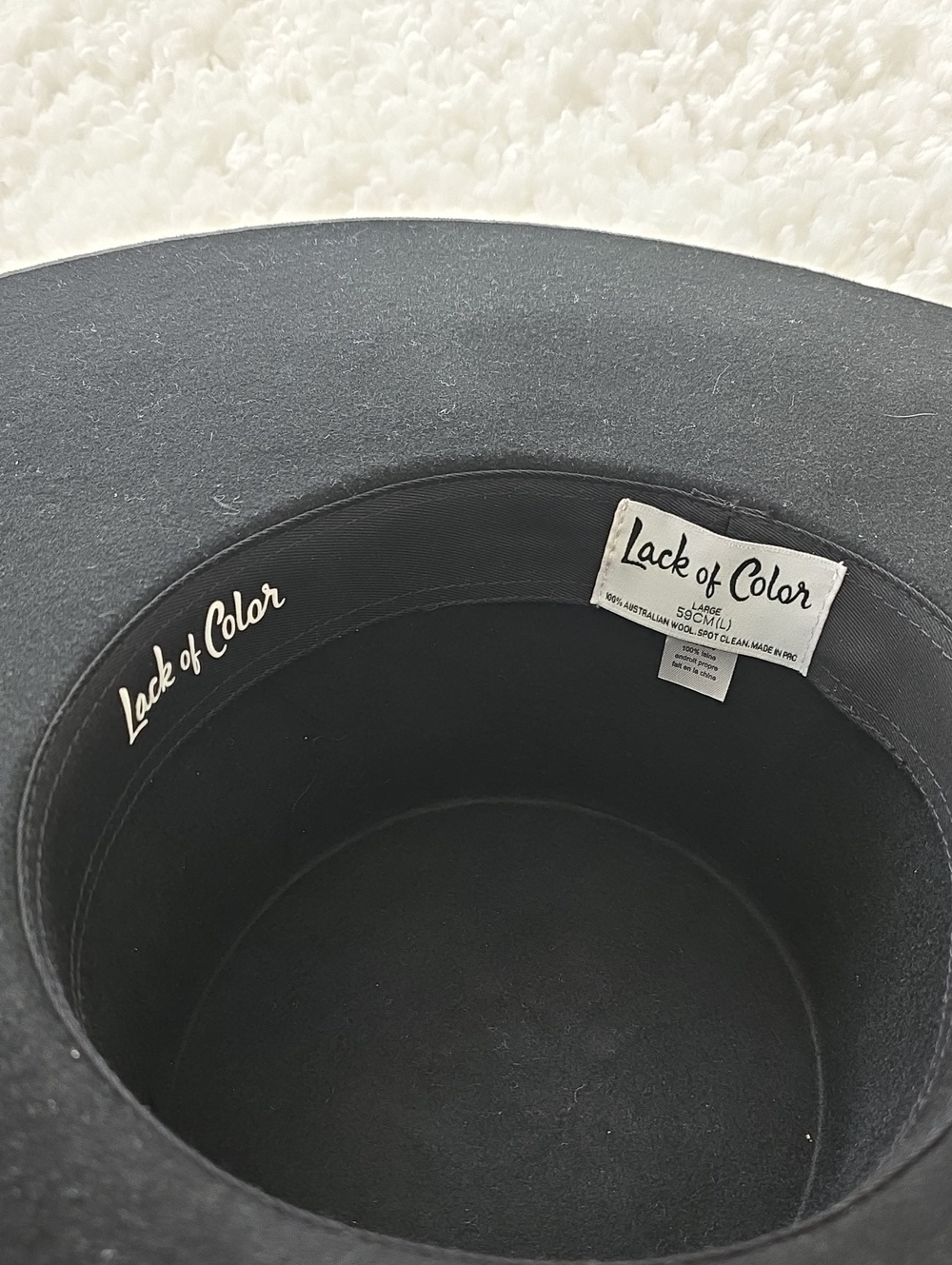 Lack of Color Black Felt Wide Brim Hat